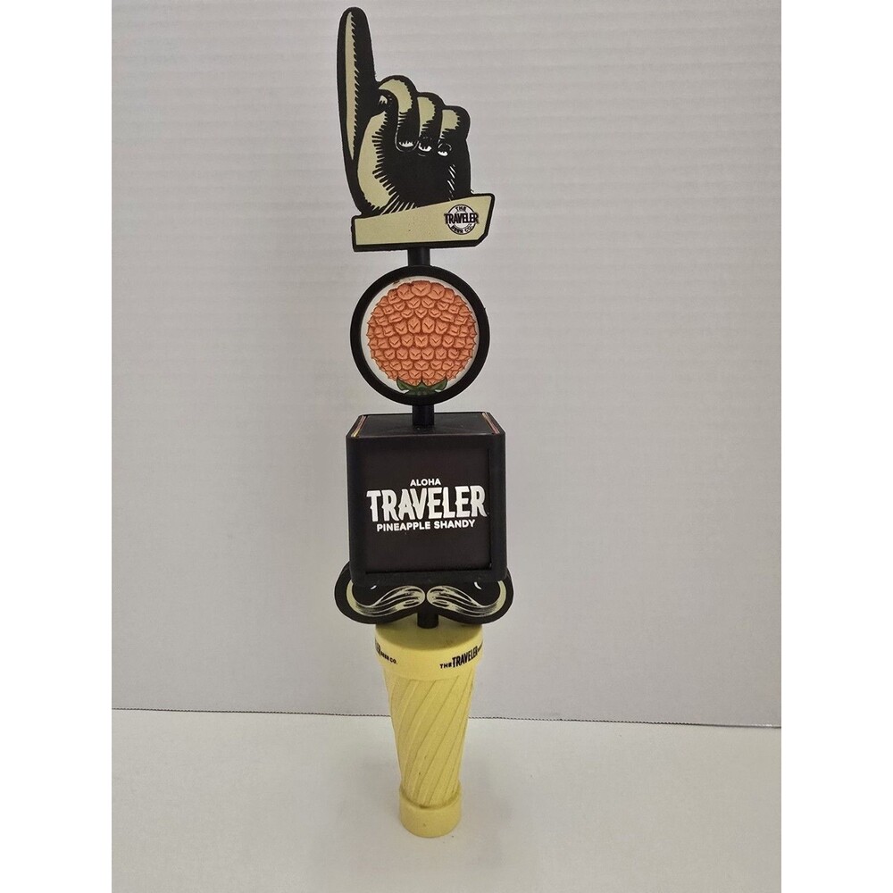 Beer Tap Handle Curious Traveler Shandy 14" tall, interchangeable labels